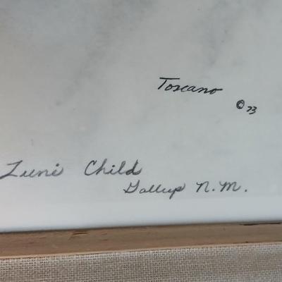 Framed artwork " Luna Child" Gallup N.M. by Dee Toscano ©1973