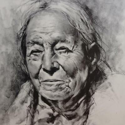 Framed artwork " Taus Indian" Taus N.M. by Dee Toscano ©1973