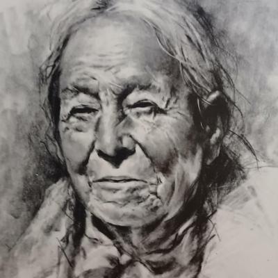 Framed artwork " Taus Indian" Taus N.M. by Dee Toscano ©1973