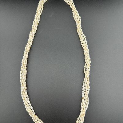 Pearl Beaded Necklace 14k Gold Clasp