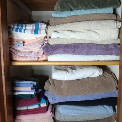 Bath Towels, Hand towels and washcloths closet full