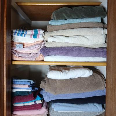 Bath Towels, Hand towels and washcloths closet full