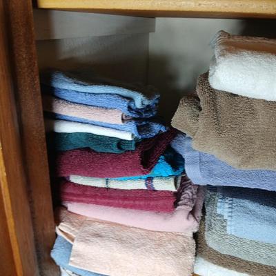 Bath Towels, Hand towels and washcloths closet full