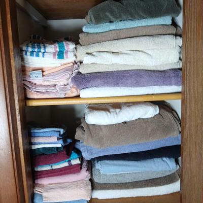 Bath Towels, Hand towels and washcloths closet full