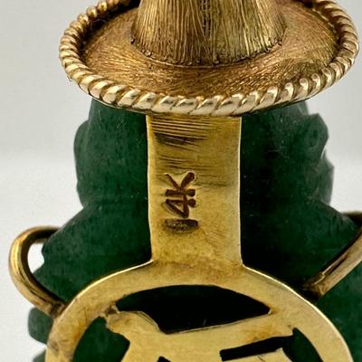 Jade Buddha and 14k Pendant