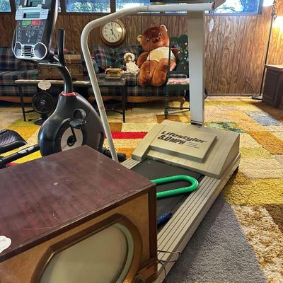 Lot 16: Vintage Motorola Television, Bike & Exercise Equipment