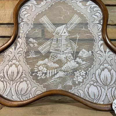 Lot 19: Vintage Wooden Framed Windmill Scene