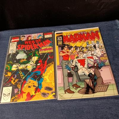 "WEB OF SPIDERMAN" & "MADMAN" COMIC BOOKS
