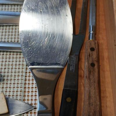 Wooden handled Kitchen knives and wooden handled utensils
