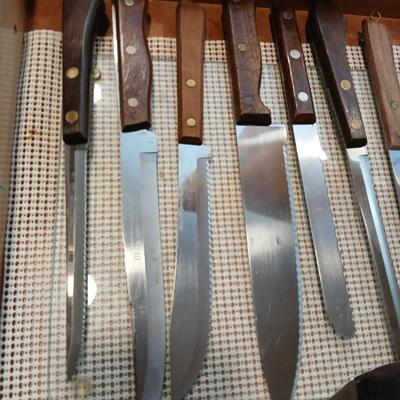 Wooden handled Kitchen knives and wooden handled utensils