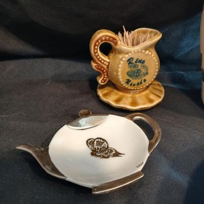 Gibson serving platter, Pitcher with fruit print, small kitchen items salt & pepper and more
