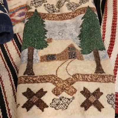 Kitchen hand towels, linens, dish cloths, and hot pads