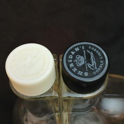 Sheridan Original Double Liqueur bottle and a Damiana nude decanter
