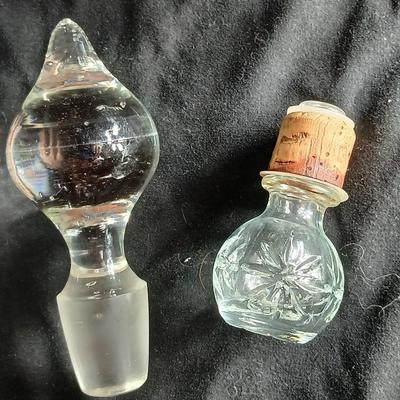 Kitchen glassware Princess house sugar & cream dishes, decanter with stoppers, and a gravy boat