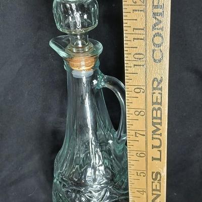 Kitchen glassware Princess house sugar & cream dishes, decanter with stoppers, and a gravy boat