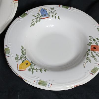 Pfaltzgraff bird house dish set for 2