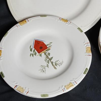 Pfaltzgraff bird house dish set for 2