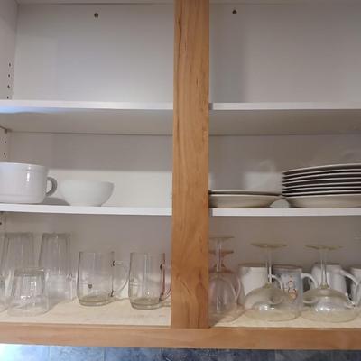 Cupboard full of dishes and dinnerware - Mismatched items Great for 1st apartment dwellers!