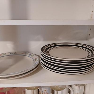 Cupboard full of dishes and dinnerware - Mismatched items Great for 1st apartment dwellers!