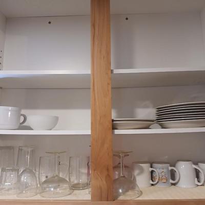 Cupboard full of dishes and dinnerware - Mismatched items Great for 1st apartment dwellers!