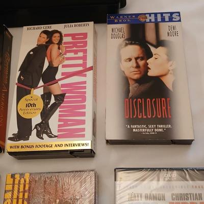 Assortment of Entertainment media, DVD's, Cd's, VHS, and cassettes