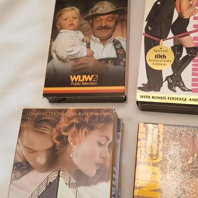 Assortment of Entertainment media, DVD's, Cd's, VHS, and cassettes