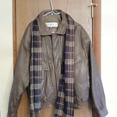 Nice Josua Ross leather Jacket with scarf Size L