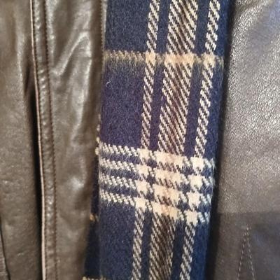 Nice Josua Ross leather Jacket with scarf Size L