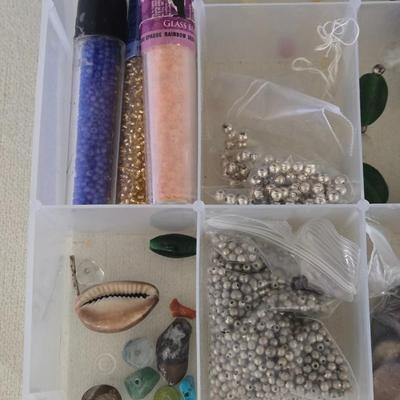 Plastic Organizer filled with Beads