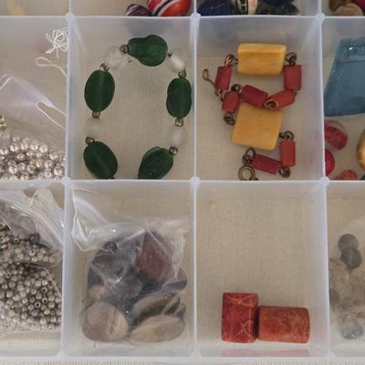Plastic Organizer filled with Beads