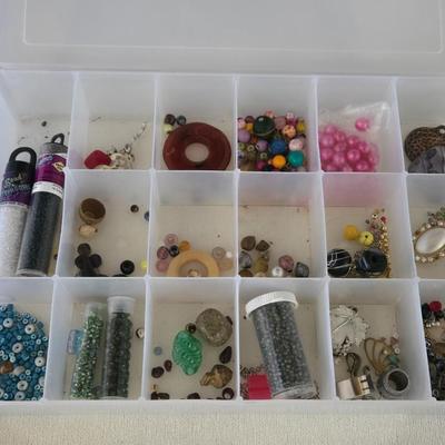 Plastic Organizer filled with Beads