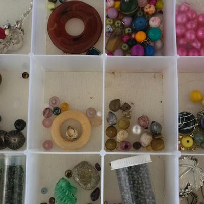 Plastic Organizer filled with Beads