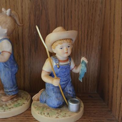 Ceramic "Denim Days" Fishing girl & boy figures