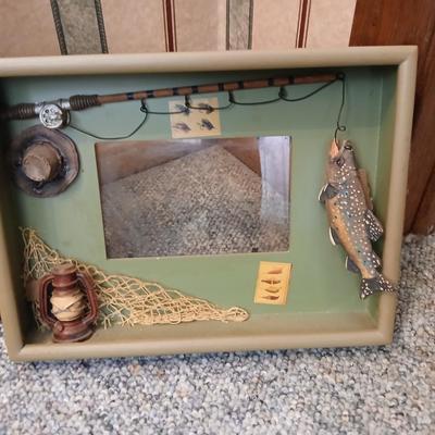 Rainbow trout wall mirror and a fish themed picture frame
