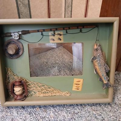 Rainbow trout wall mirror and a fish themed picture frame