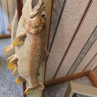 Rainbow trout wall mirror and a fish themed picture frame