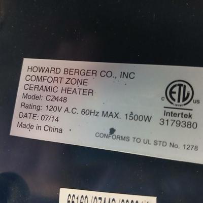 Multi speed fan with Howard Berger Comfort zone ceramic heater
