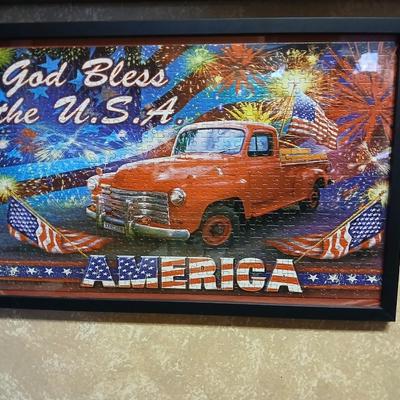 Two framed vintage car wall art one lights up! and a bunch of pictures and calendar photos of hot rods