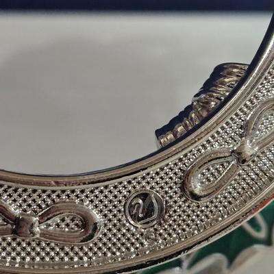Swarovski Glass Bowl and Enamel Metal Stand