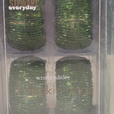 Martha Stewart Red & Green Beaded Napkin Rings