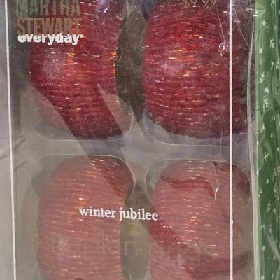 Martha Stewart Red & Green Beaded Napkin Rings
