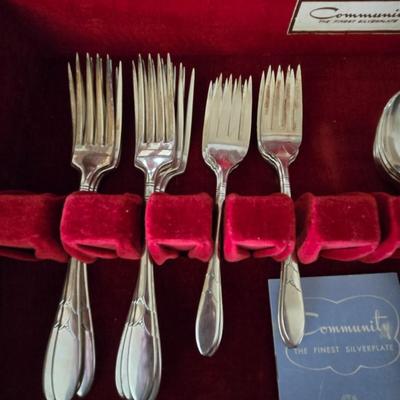 Community Silverplate Flateware Set with Box