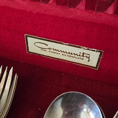 Community Silverplate Flateware Set with Box