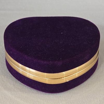 Purple Velvet Heart Jewelry Box