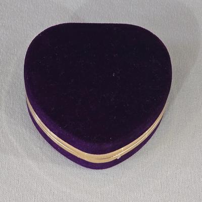 Purple Velvet Heart Jewelry Box