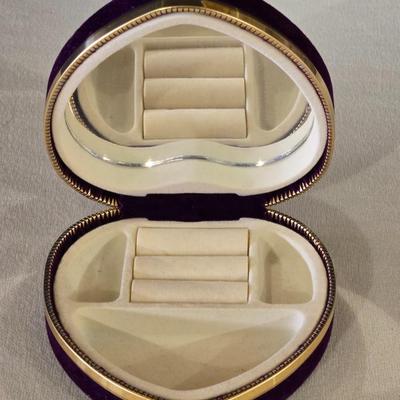 Purple Velvet Heart Jewelry Box