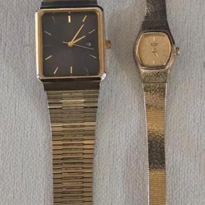 Ladies Gold Tone Seiko and Men's Gold Tone Citizen Watch