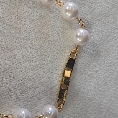 Gold Tone & Faux Pearl Set & Gold Tone Necklace
