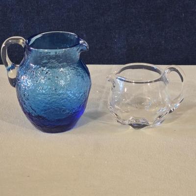 (2) Glass Creamer Pitchers