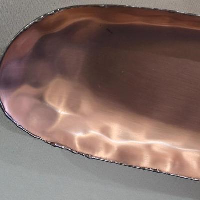 Crate & Barrel Hammered Copper Oval Platter